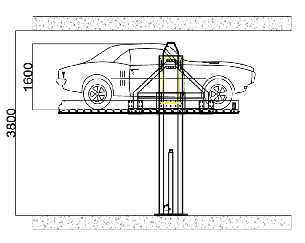 Cantilever schematic side view