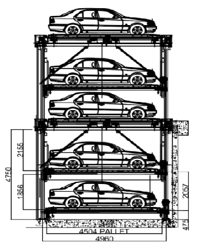 Circular Parking Cross Section Diagram