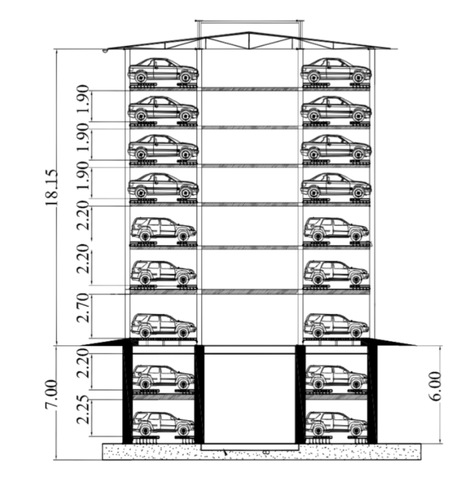 Shuttle Parking Vertical Diagram